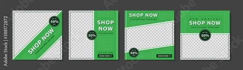 Social media banner in retro green