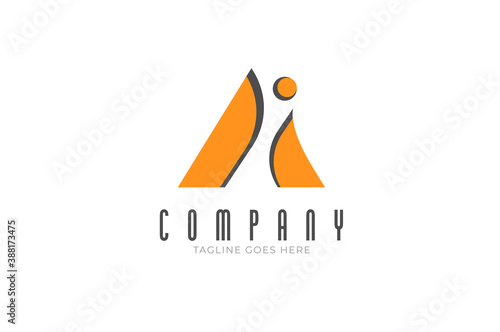 Abstract initial letter A logo, letter A with slim body inside usable for branding and business logos, Flat Logo Design Template, vector illustration