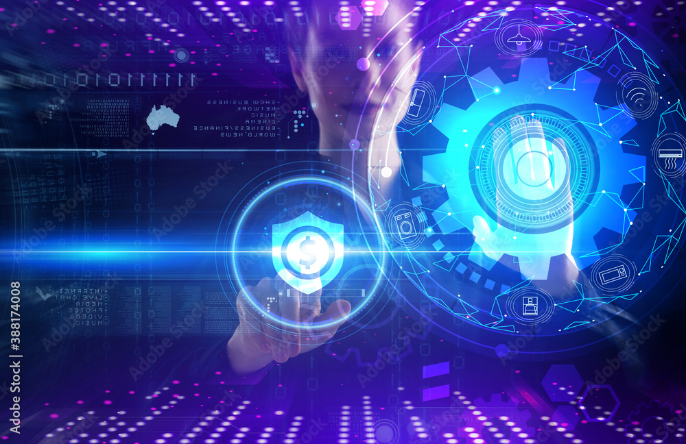 Business, technology, internet and network concept. Young businessman thinks over the steps for successful growth: Business, technology, internet and network concept. Young businessman thinks over the steps for successful growth: