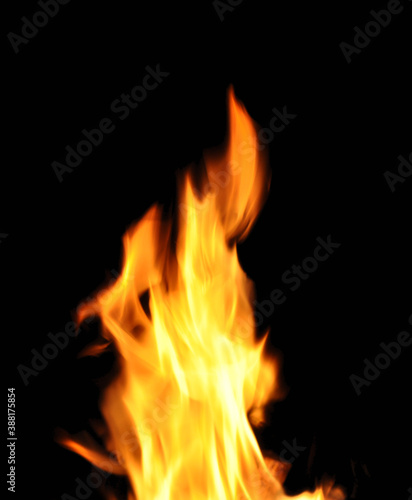 Flames in the fireplace