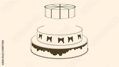 2D animation cake icon. Video for the holiday.
