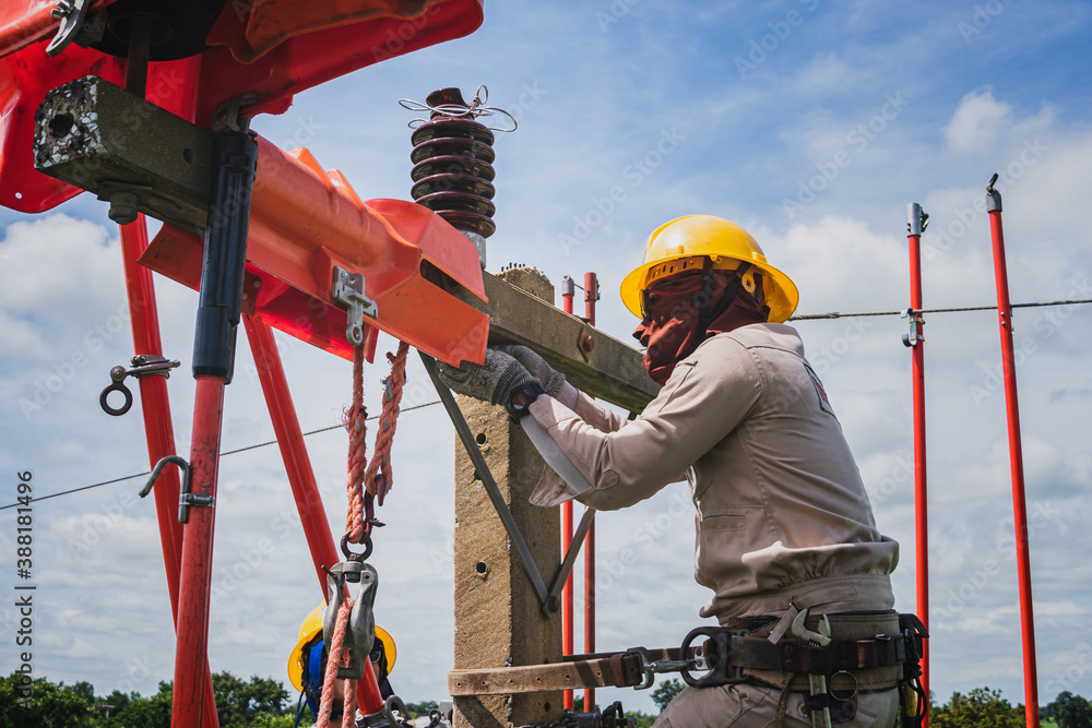 The lineman used tie stick to carve the tie wire used to wrap the