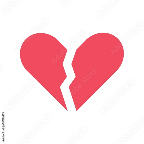Broken Heart Flat Icon Vector Logo Template Illustration