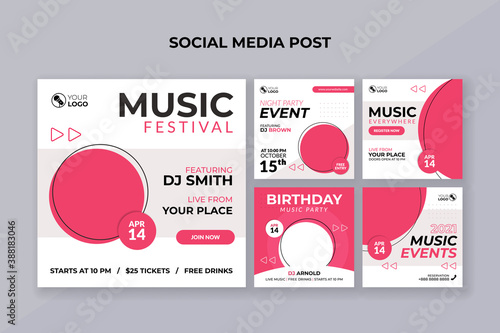 Music festival banner. Suitable for music flyer or poster and social media post template