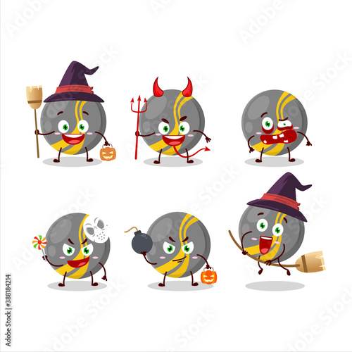 Halloween expression emoticons with cartoon character of black stripes marbles