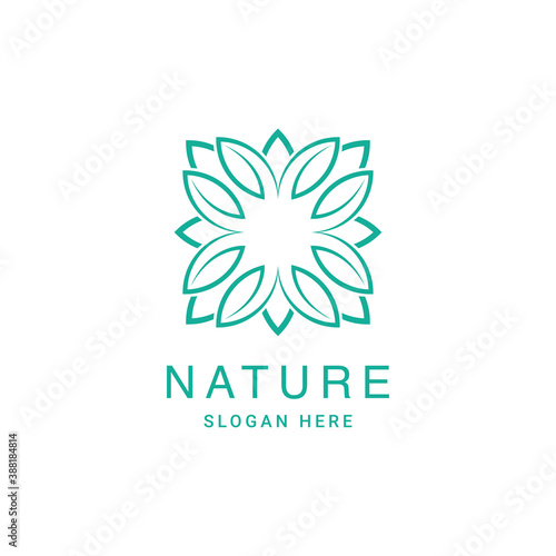 Flower logo design with line art style. logos can be used for spa  beauty salon  decoration  boutique.