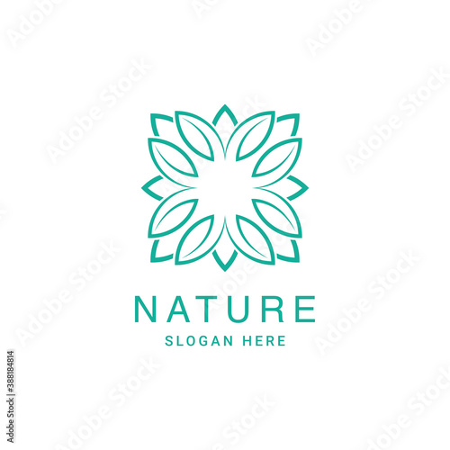 Flower logo design with line art style. logos can be used for spa, beauty salon, decoration, boutique.