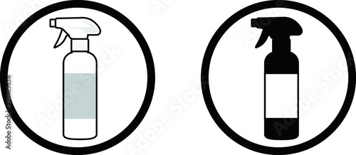 白と黒2本のスプレーボトル【アイコン】