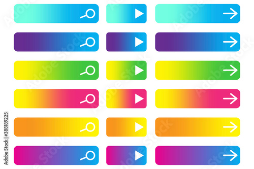 Set of vector rectangular buttons. Navigation icons. Blank button templates for website. Stock image. EPS 10