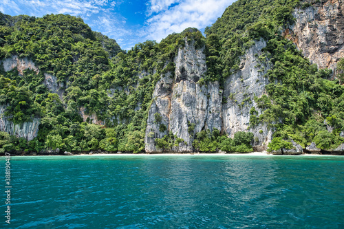 tropical Phi Phi island cliff in Thailand