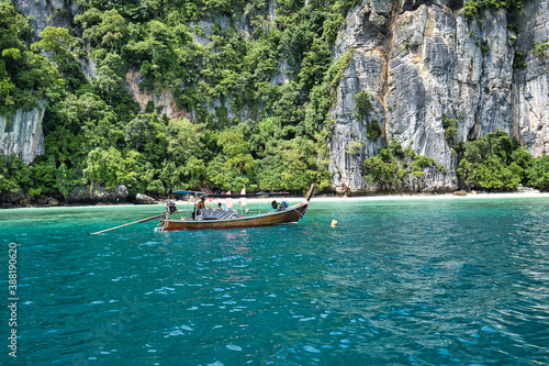 tropical island boat at Phi Phi Thailand