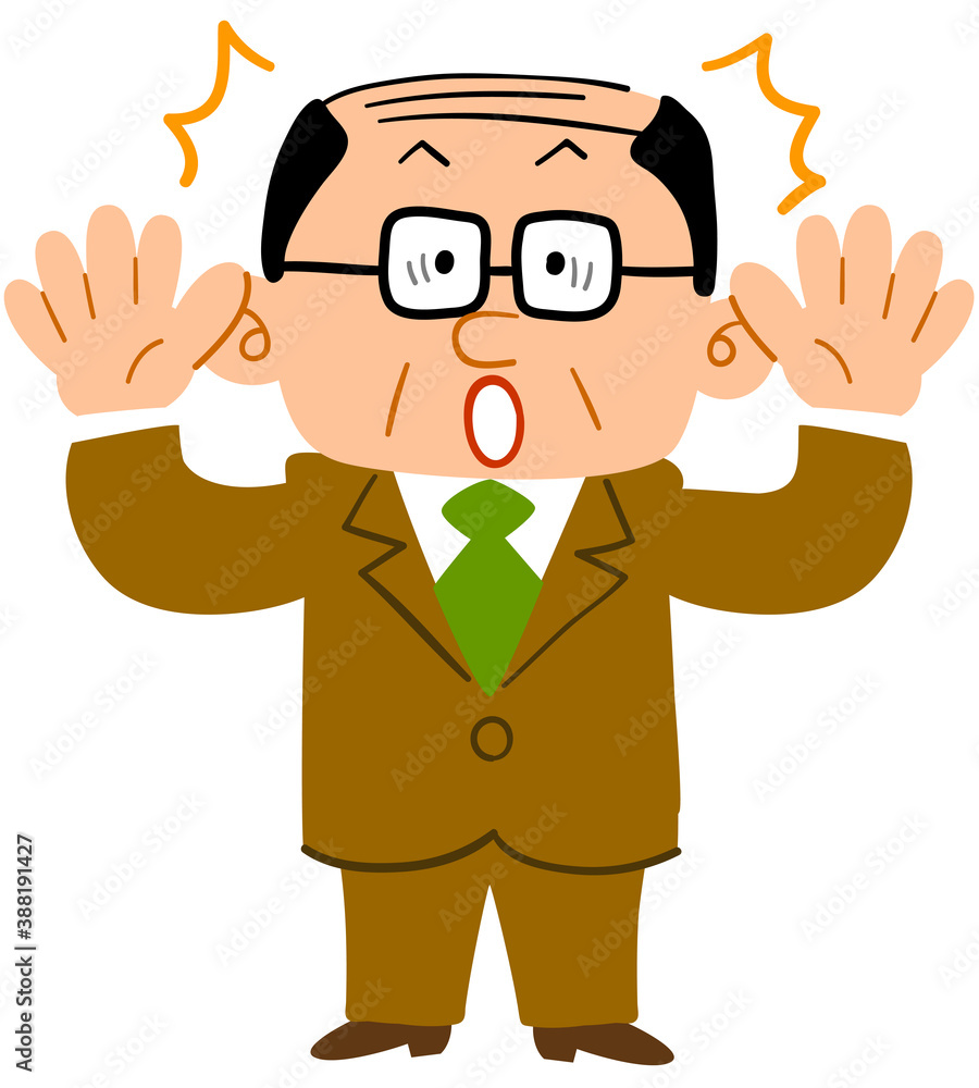 驚くスーツを着た眼鏡の中年男性_全身
驚くスーツを着た眼鏡の中年男性_全身