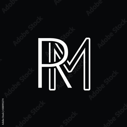 Initial Logo Letter RM MR Monogram