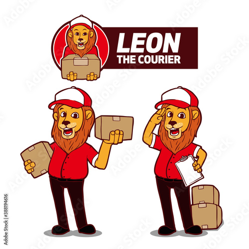 Leon the courier Mascot Logo