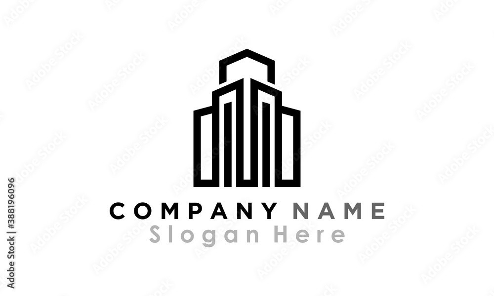 line building skyscraper logo
