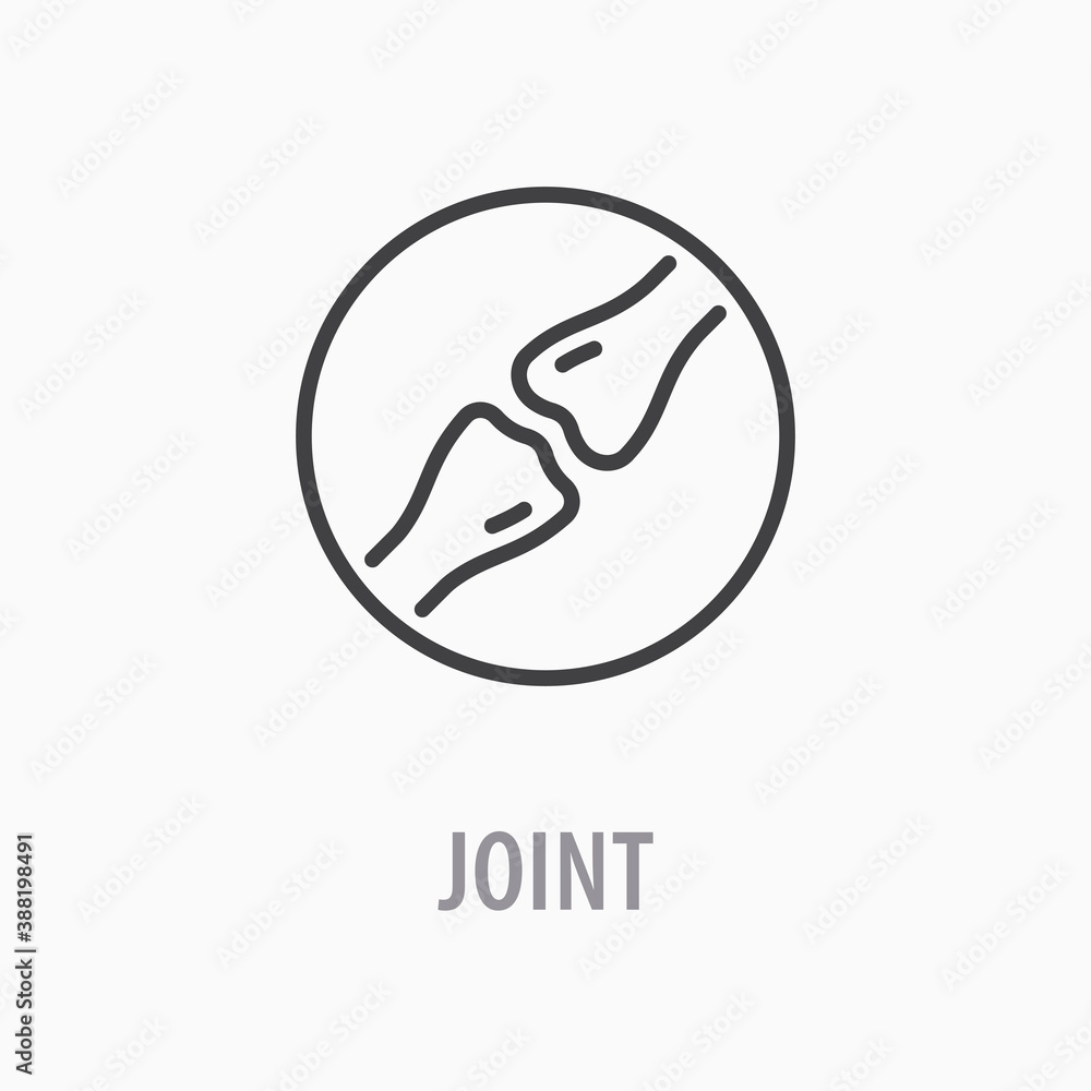 Joint line icon on white background.