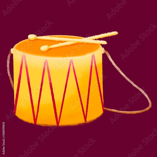 rastr illustration of christmas drum photo