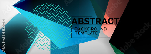 Low poly 3d geometric shapes, minimal abstract background. Vector illustrations for covers, banners, flyers and posters and other