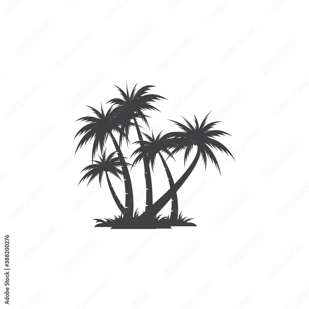 Palm tree summer logo template Palm tree summer logo template