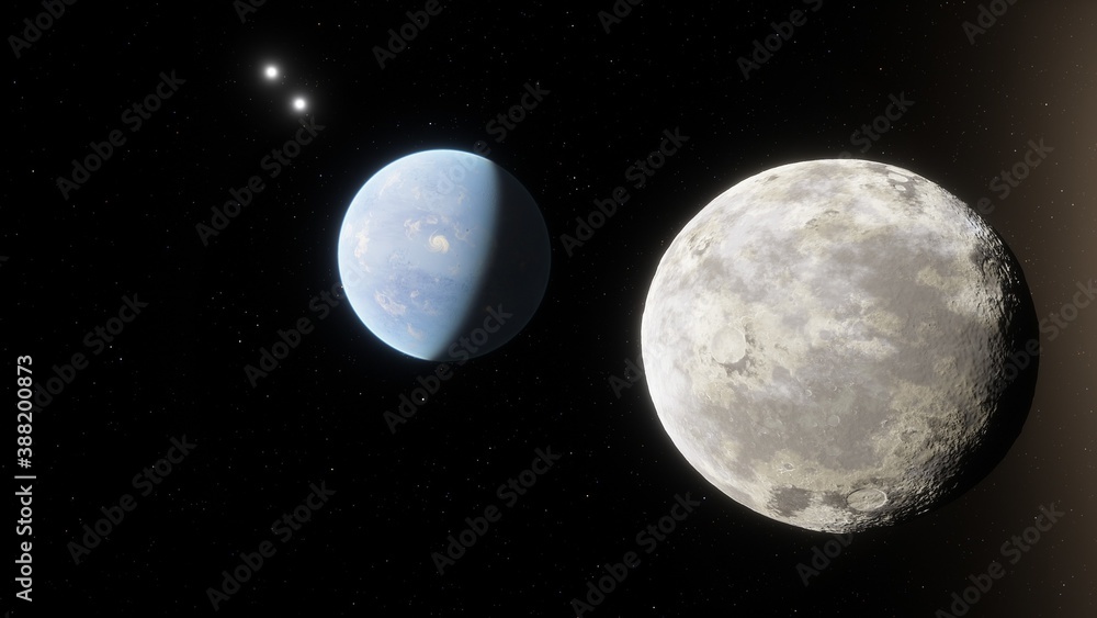 Alien Planet in the outer space. 3d rendering Alien Planet in the outer space. 3d rendering