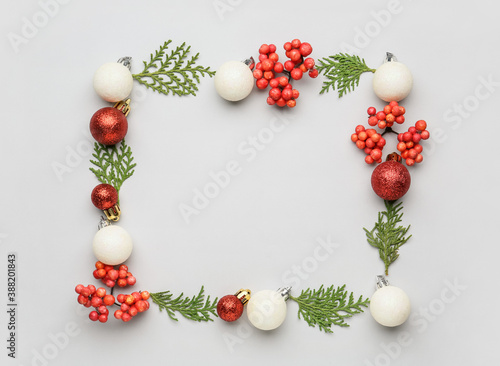 Fototapeta Naklejka Na Ścianę i Meble -  Beautiful Christmas composition on white background