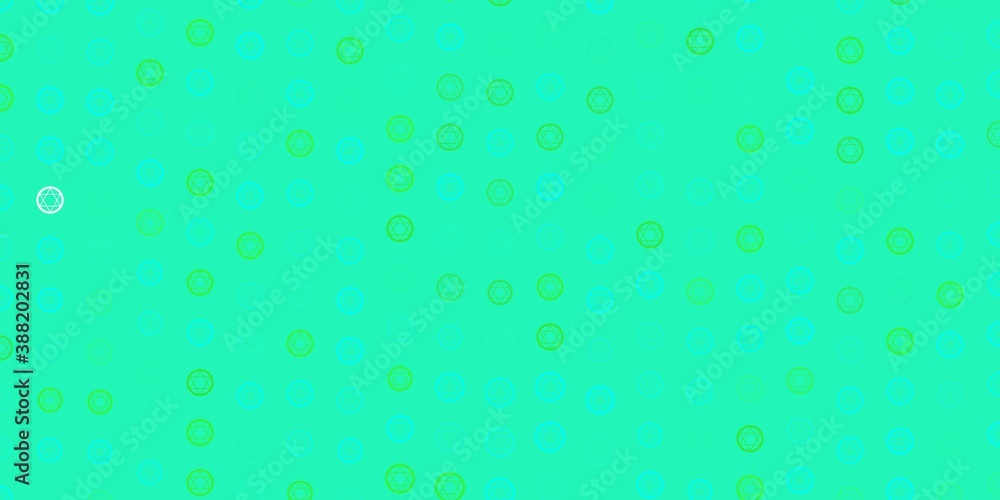 Light Green vector texture with religion symbols.