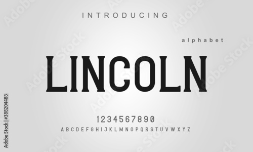 Lincoln font. Elegant alphabet letters font and number. Classic Lettering Minimal Fashion Designs. Typography modern serif fonts regular uppercase lowercase and numbers. vector illustration