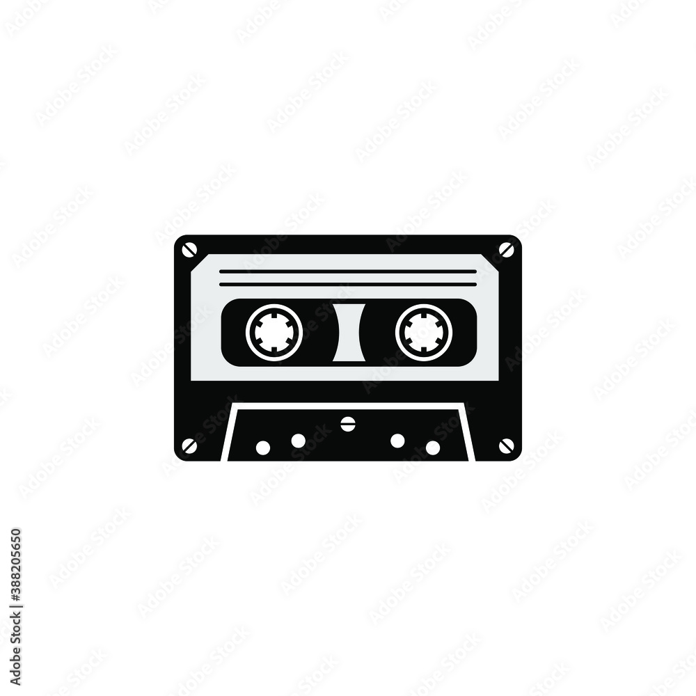 cassette icon isolated on white background from music collection. Vector illustration. EPS10 cassette icon isolated on white background from music collection. Vector illustration. EPS10