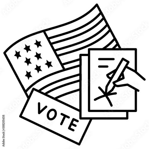 Fraud Polling Sign, Rejected Vote Concept Vector Icon Design, Presidential elections in United States Symbol on White background 