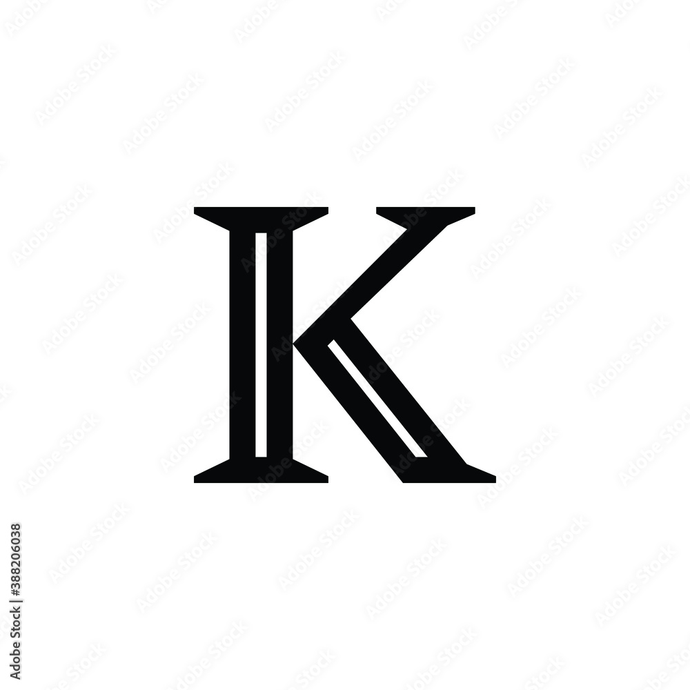 Logo Letter K Monogram in outline style. Logo Letter K Monogram in outline style.
