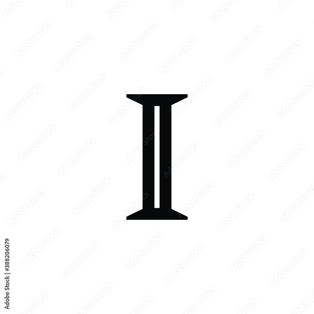 Logo Letter I Monogram in outline style. Logo Letter I Monogram in outline style.