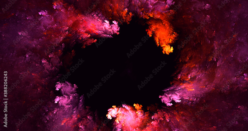 3D rendering abstract multicolor fractal light background