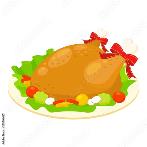 チキンイラスト　クリスマス