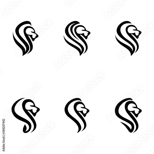 Abstract Initial S Lion Logo Design Template