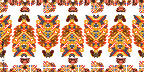 Drapery curves pagan tripe seamless pattern. Indian old surface background. Vector ornament