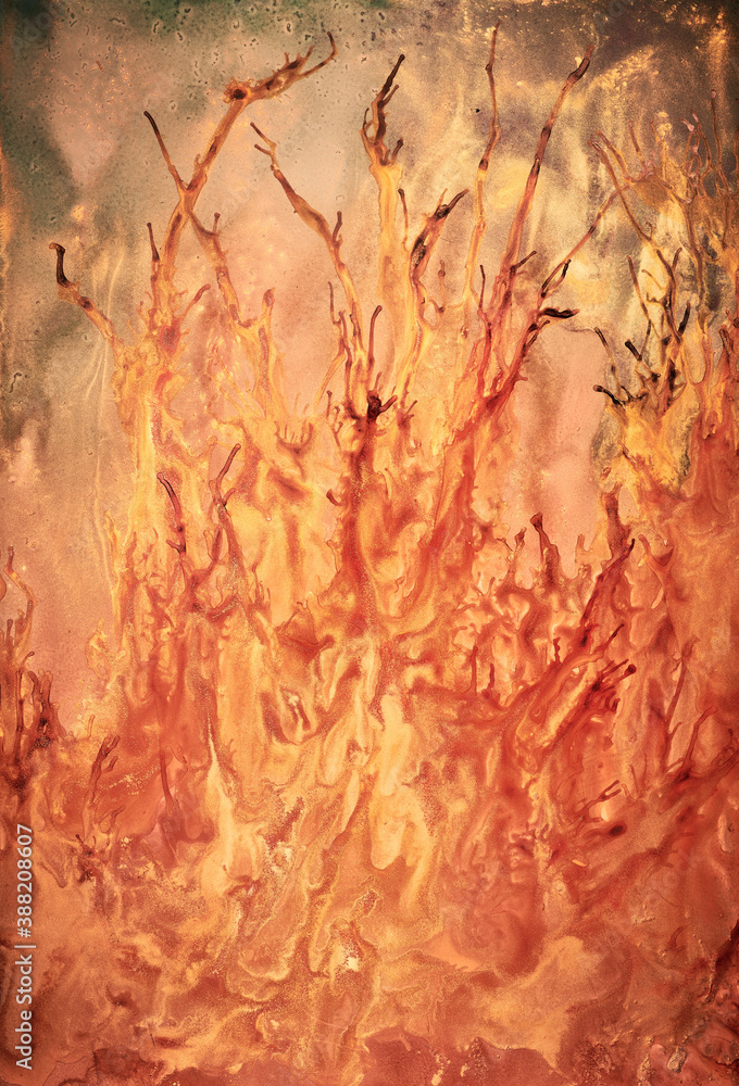 Naklejka premium Fluid Art .Modern Abstract colorful background, wallpaper. Mixing acrylic paints. Marble texture. Alcohol ink colors translucent