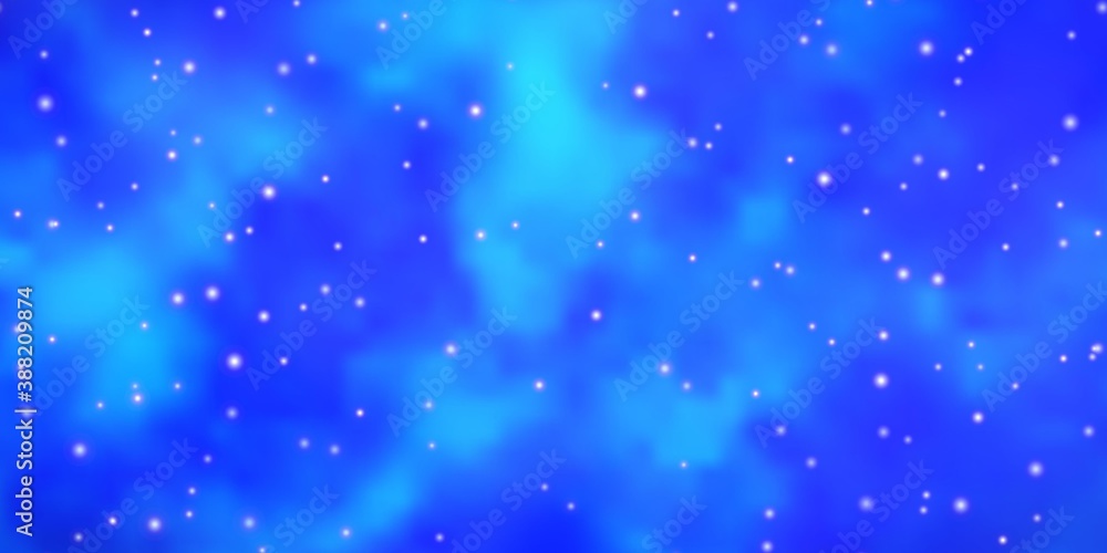 Light BLUE vector background with colorful stars.