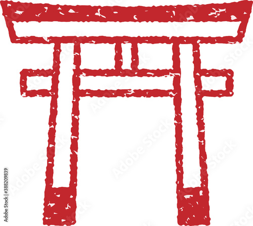 鳥居のイラスト （スタンプver.）