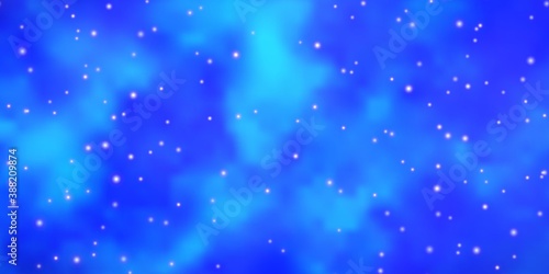 Light BLUE vector background with colorful stars.