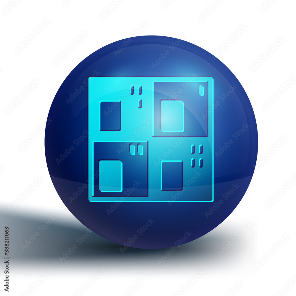 Blue Periodic table of the elements icon isolated on white background. Blue circle button. Vector. Blue Periodic table of the elements icon isolated on white background. Blue circle button. Vector.