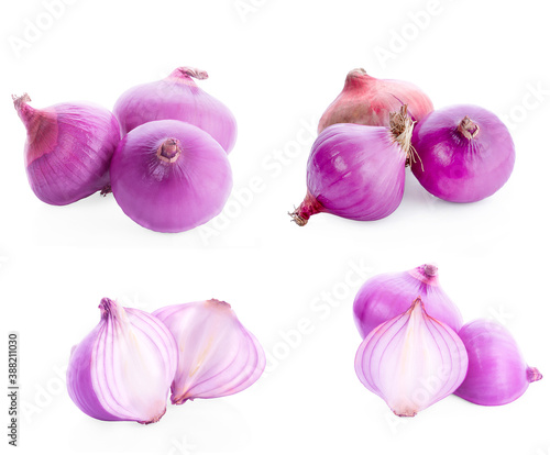 red Onion isolated on white background