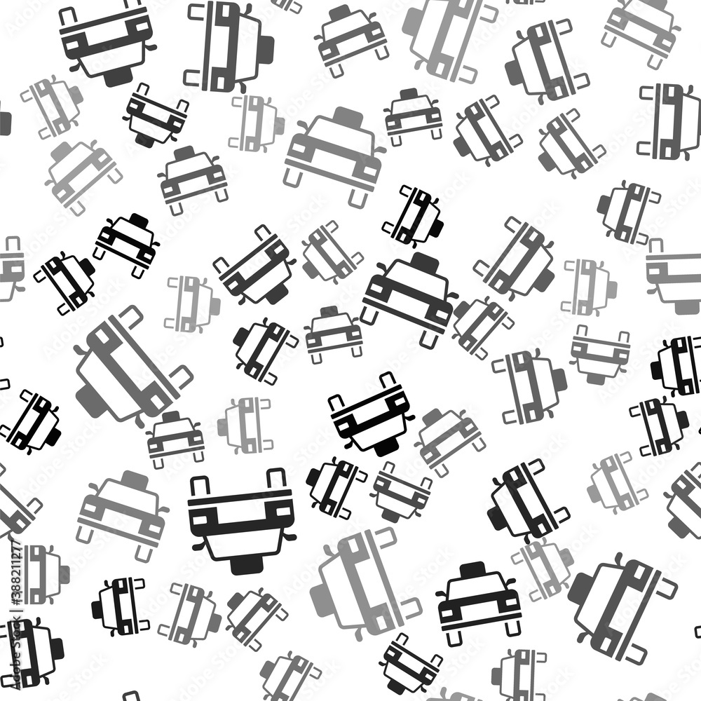 Black Taxi car icon isolated seamless pattern on white background. Vector. Black Taxi car icon isolated seamless pattern on white background. Vector.