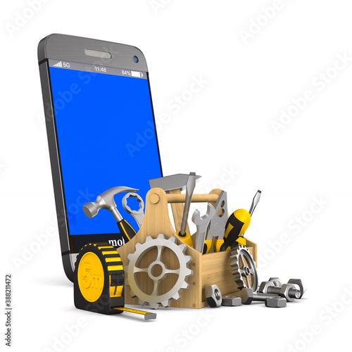 phone service on white back...