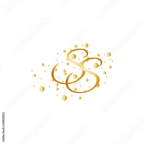 Letter SS With Gold dotted circle style effect.