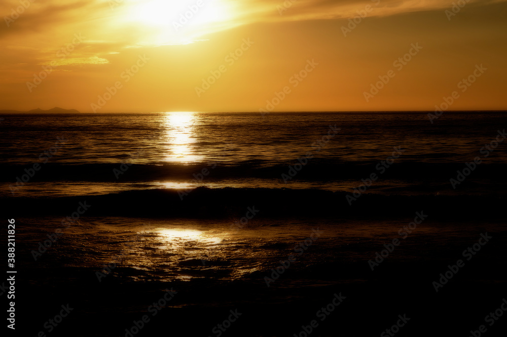 Beautiful sunset over the sea during summertime