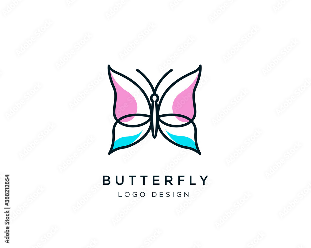 Butterfly beauty logo design template 