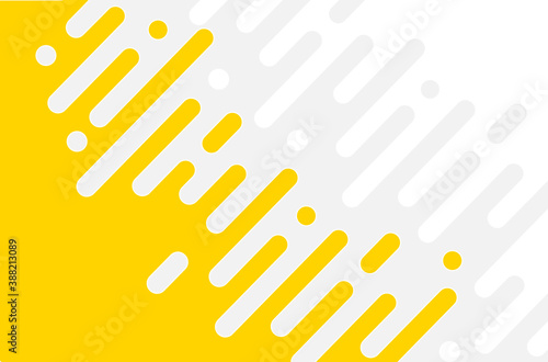 Yellow rounded lines background. Abstract dashed lines and dots.