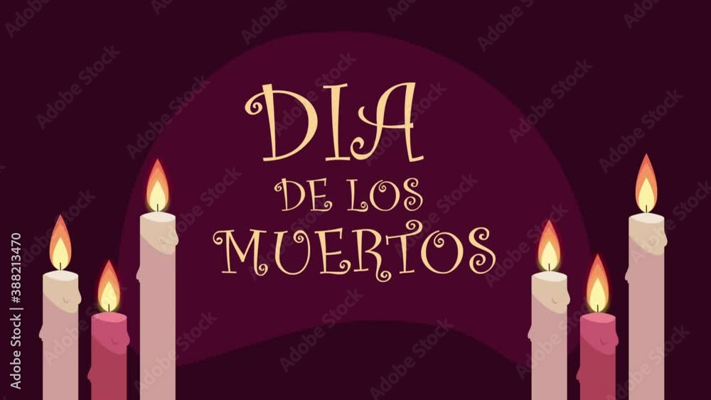 dia de los muertos lettering animation with candles dia de los muertos lettering animation with candles