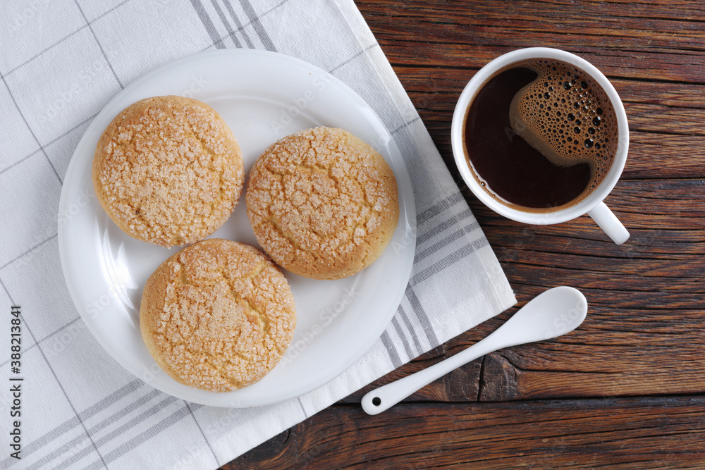 Cookies with sugar and coffee Cookies with sugar and coffee