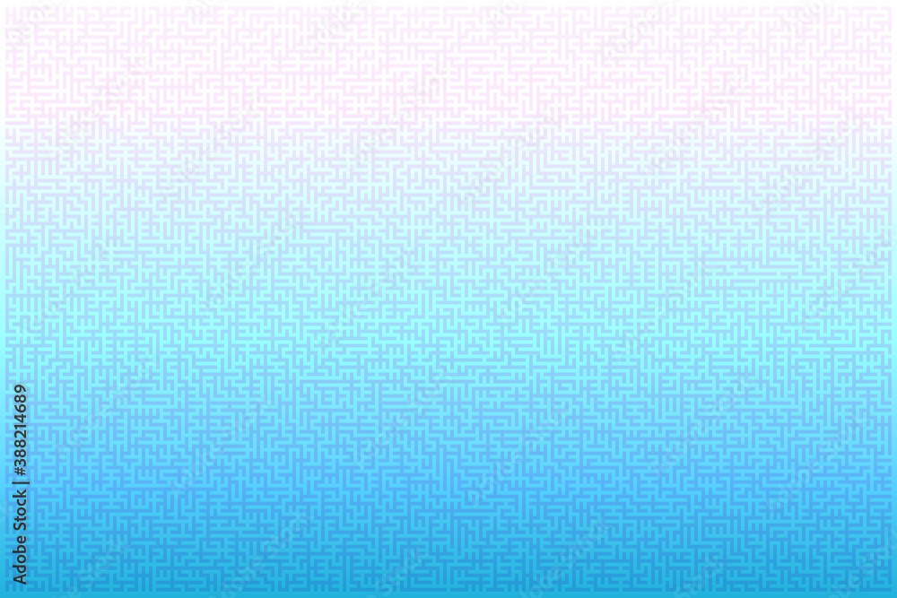 Maze background. Pink and blue maze pattern. 